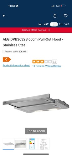 Aeg dpb3632s 60cm pull out - aeg, pull-out