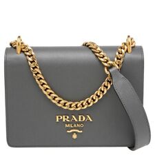 PRADA Grey Saffiano Leather