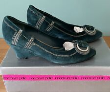 moda in pelle size 4 37  Suede wedge shoes Turquoise Boxed  VGC