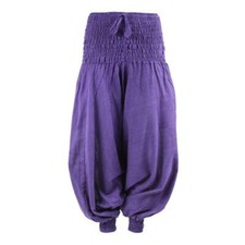 Plain Drop Crotch Harem Pants
