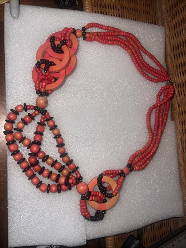 Vintage chunky boho red - 13",