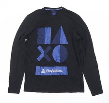 PlayStation Men's Black Long Sleeve Pyjama Top Size S Cotton