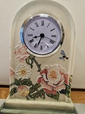 Old Tupton Ware Mantel Clock H16cm X W12cm (New  Clock And Battery Fitted) Vgc
