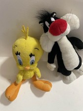 Looney Tunes Tweety Bird & Sylvester Cat Plush Toys Play By Play Vintage