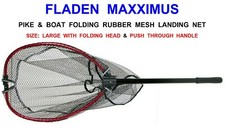 FLADEN MAXXIMUS PIKE / BOAT FOLDING RUBBER MESH LANDING NET PUSH THROUGH HANDLE