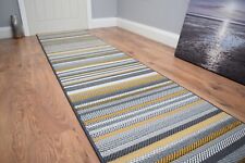 Very Long Ochre Grey Hallway Runner Stairs Made To Measure Floor Rug Kitchen Mat