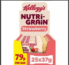 25 x Kellogg's Nutri-Grain Strawberry Bars 37g |  Cereal Snack