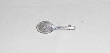 Small Sterling Solid Silver Tennis Racket with Ball Design Brooch