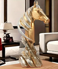 NEW 12" Golden Horse Head Bust
