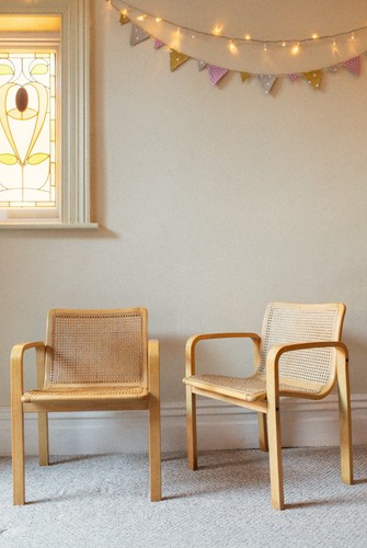 Pair mid century beech - of, mid-century