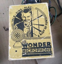  1930s  Marx LITTLE WONDER MICROPHONE W/BOX MADE IN USA UN-TESTED v