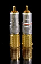 *LIMITED* Johnson Audio Pure Gold  Solderless RCA Plug Audio/Video 12mm cable
