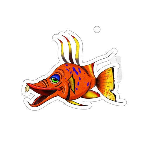 Hog fish kiss cut stickers - hog,