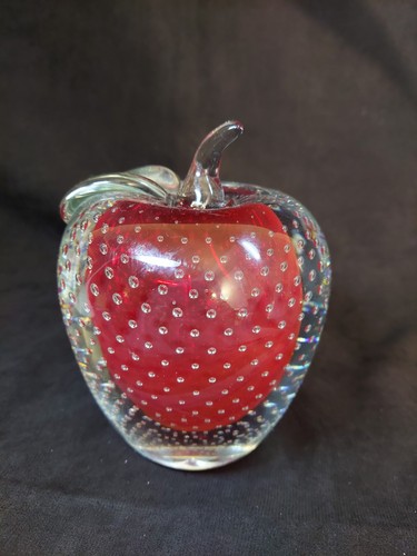 Art glass apple red clear - apple,
