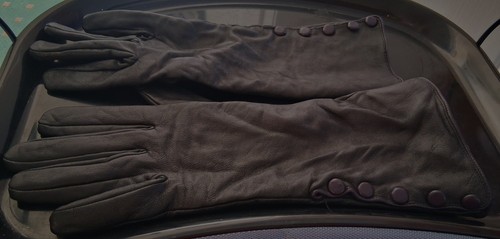 Ladies leather gloves black - gloves,
