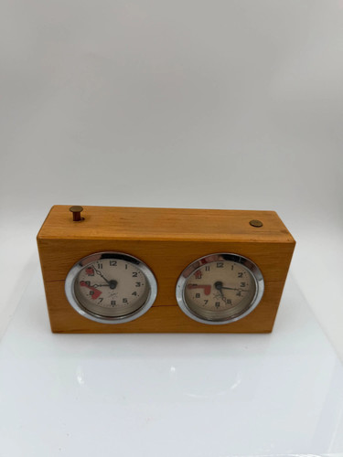 Antique chess clock wood - antique,