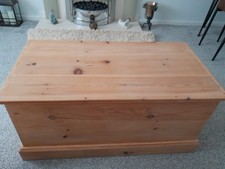 Solid Pine Large Blanket Box Tox Chest Ottoman Storage Box Trunk Coffee Table