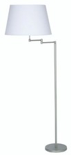 Lamp Base Silver Armada Double Swing Arm Floor Light Satin Chrome Shade