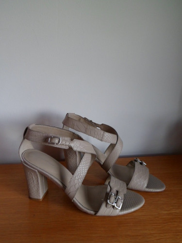 Taupe reptile print - taupe, leather