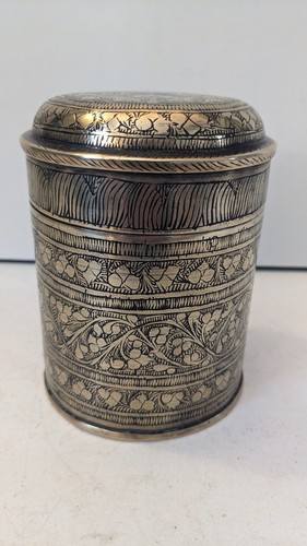 Vintage indian engraved brass - vintage,