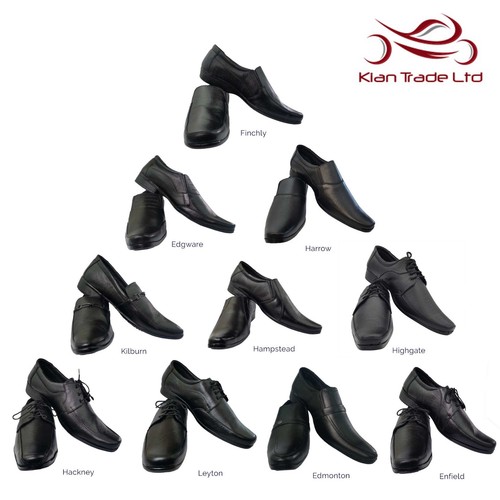 Men shoes black leather smart - shoes,