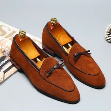 Mens suede leather bowknot - leather,