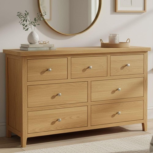 Solid oak chest drawers - solid,