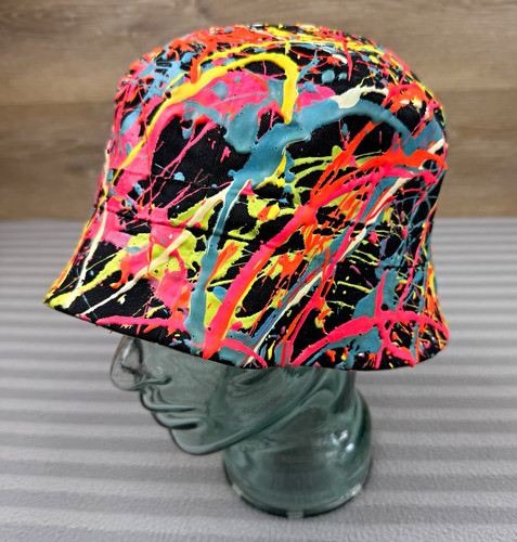 Neon paint splatter bucket - , hat