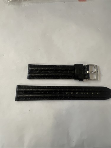 Omega 18mm black leather watch - omega,
