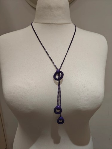 Bright purple lariat statement - purple,