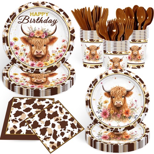 168pcs highland cow party - 168pcs,