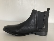 River Island Men’s Black Leather Distressed Chelsea Boots Size 8