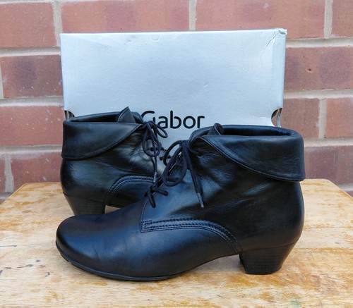 Gabor black leather - leather, ankle