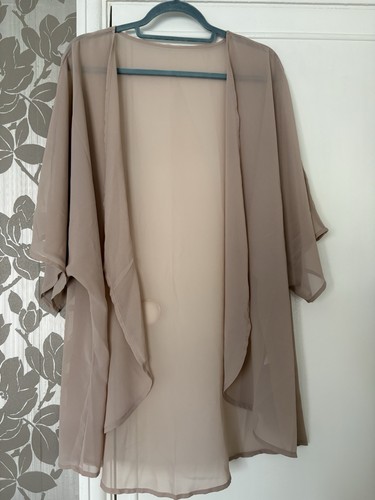 Beige chiffon kimono - beige, top