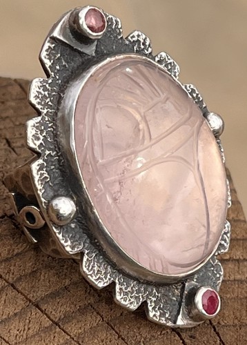 Huge rose quartz - quartz, scarab