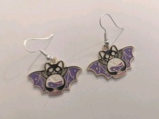 Bats Halloween Enamel Earrings
