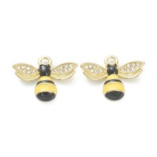 10 x Rhinestone Gold Plated