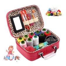 Wondolla Sewing Kit Portable Sewing Kit in Faux Leather Case,Complete Travel