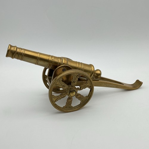 Vintage brass canon ornament - brass,
