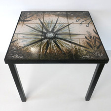 Retro 1960s mid century modernist Square Tile top metal side or plant table
