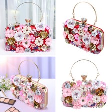 Women Floral Beaded Clutch