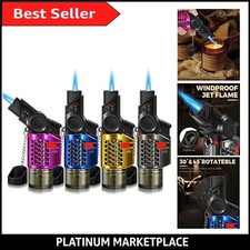 Compact Mini Jet Flame Lighters with Safety Lock - Perfect for Candle & Grill