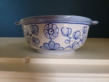 Honiton Pottery Blue And White Floral Design Ceramic Bowl