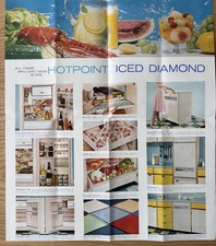 1960's HOTPOINT Iced Diamond REFRIDGERATOR 1961 Fridge Promotional Leaflet