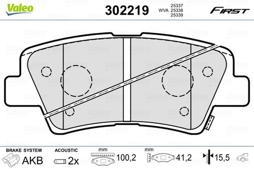Valeo 302219 brake pad - 302219-oe,