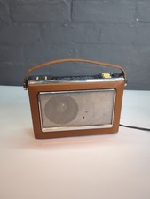 Retro BUSH PORTABLE RADIO TR130 TAN FAUX LEATHER BROWN Power Lead 3 Band 