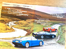 SUPERCARS F40 EB110 XJ220 FRAMEABLE ART ORIGINAL CAR MAG ROAD TEST REVIEW IMAGE