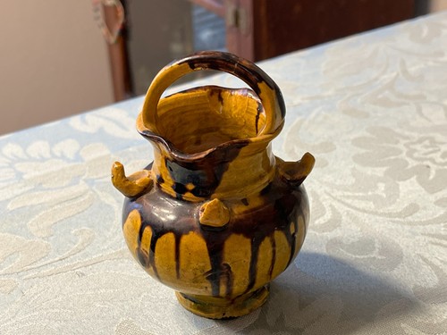 Antique french brown yellow - french,