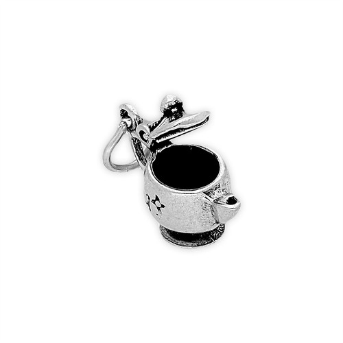 Sterling silver teapot with - silver,