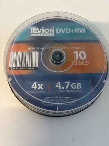 Tevion dvd disc pack - dvd+rw, 120